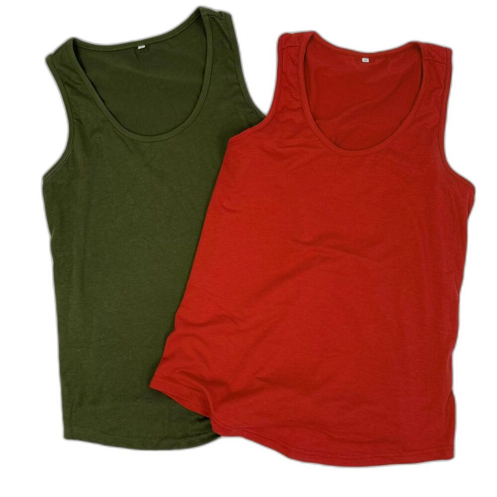 Unbranded Women's Green Red Basic Tank Tops 2 Pack Size S / M